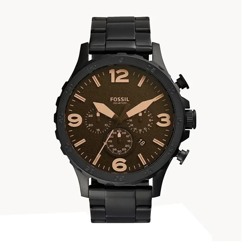 Fossil Nate Chronograph Brown Dial Men's Watch- JR1356